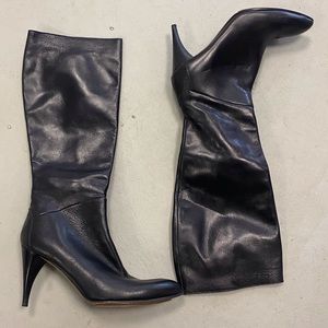 Prada black leather boots size 37.5
